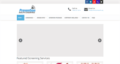 Desktop Screenshot of preventionhealthscreenings.com